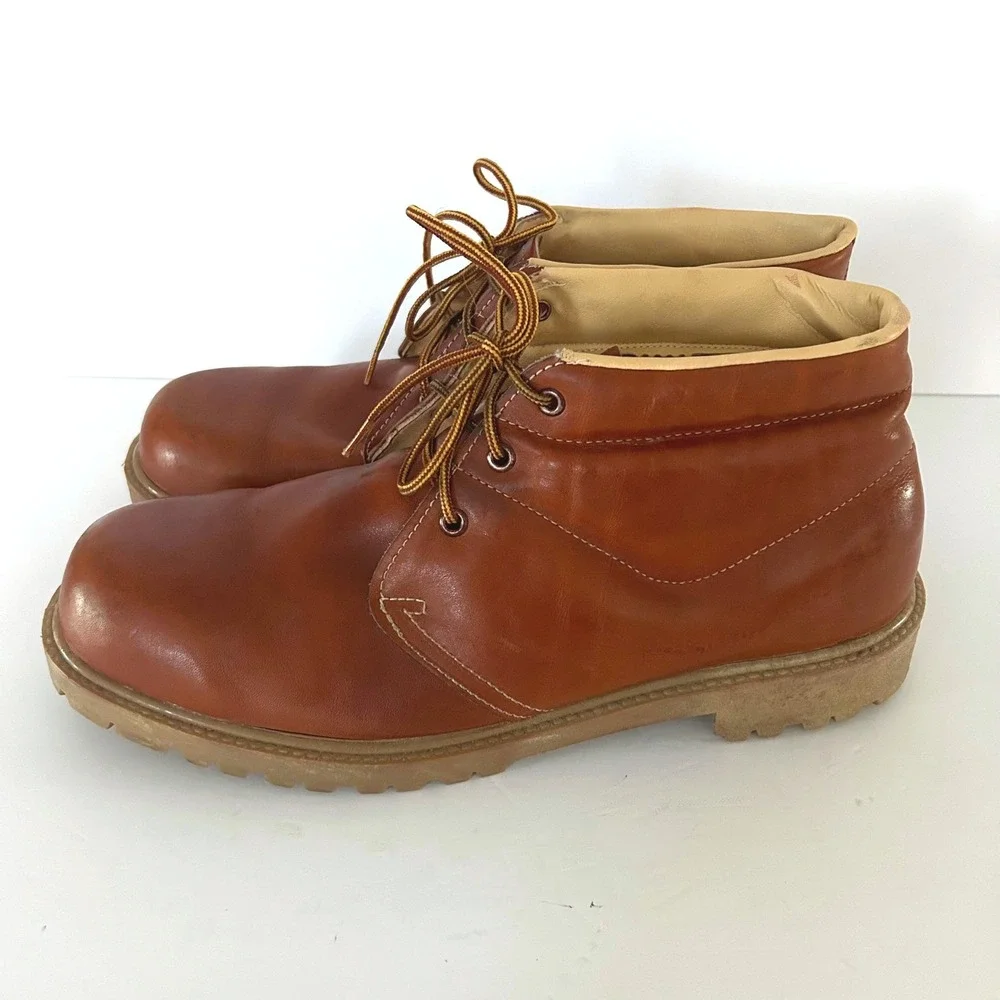 VTG Weinbrenner Leather Chukka Boots Mens 13 W Brown Hiking Boy Scout Lug USA